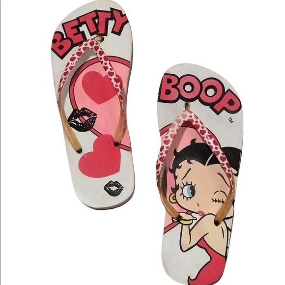 Betty Boop Thong Flip Flops Size 8 - Picture 1 of 2